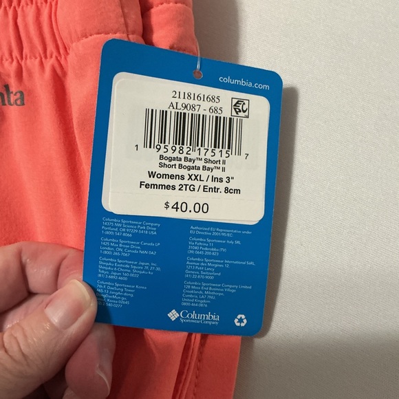 Columbia NWT Athletic XXL Bogata Bay Coral Shorts - Picture 4 of 15